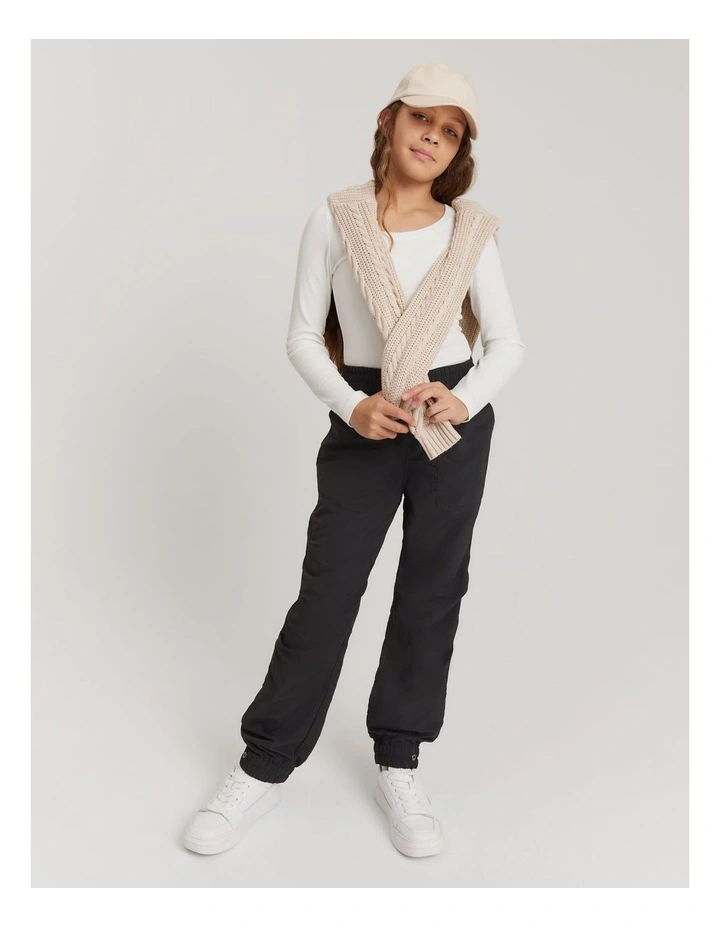 Teen Woven Track Pant in Black