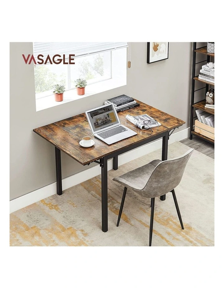 Folding Rectangle Dining Table in Brown