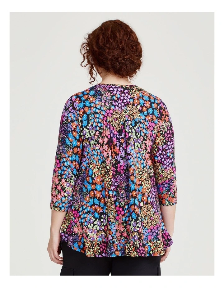 Ditsy Floral Natural Top in Print