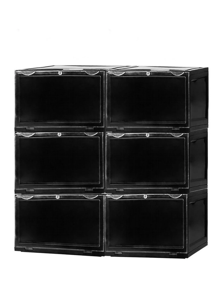 Shoe Box Acrylic Sneaker Display Case 6 Piece in Black
