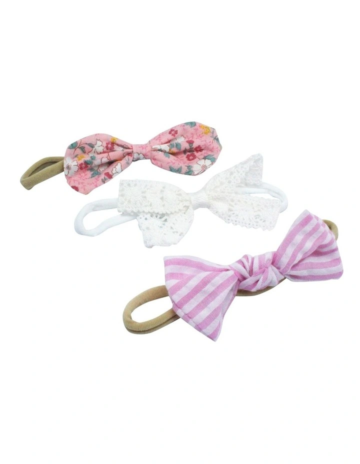 Mixed Bow Hair Wrap 3 Pack in Multi