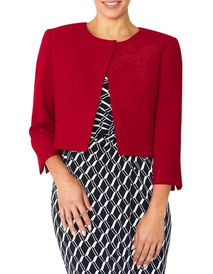 Jackie Single Button Jacket in Red
