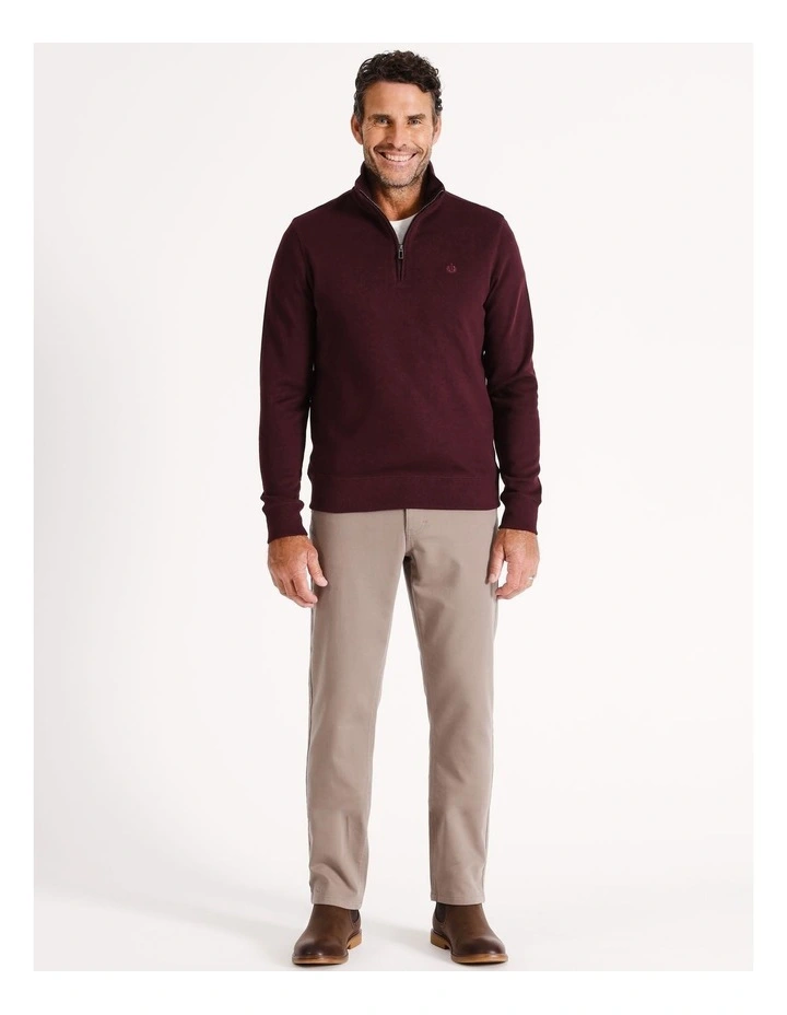 Bloomsbury Quarter Zip Sweat in Wine