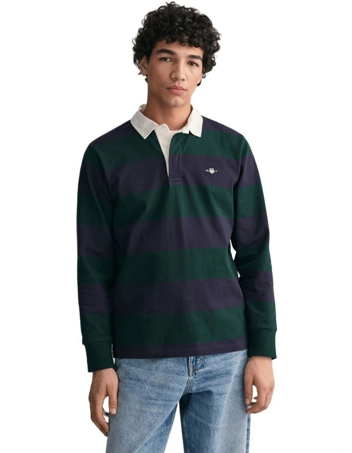 Shield Barstripe Heavy Rugger in Tartan Green