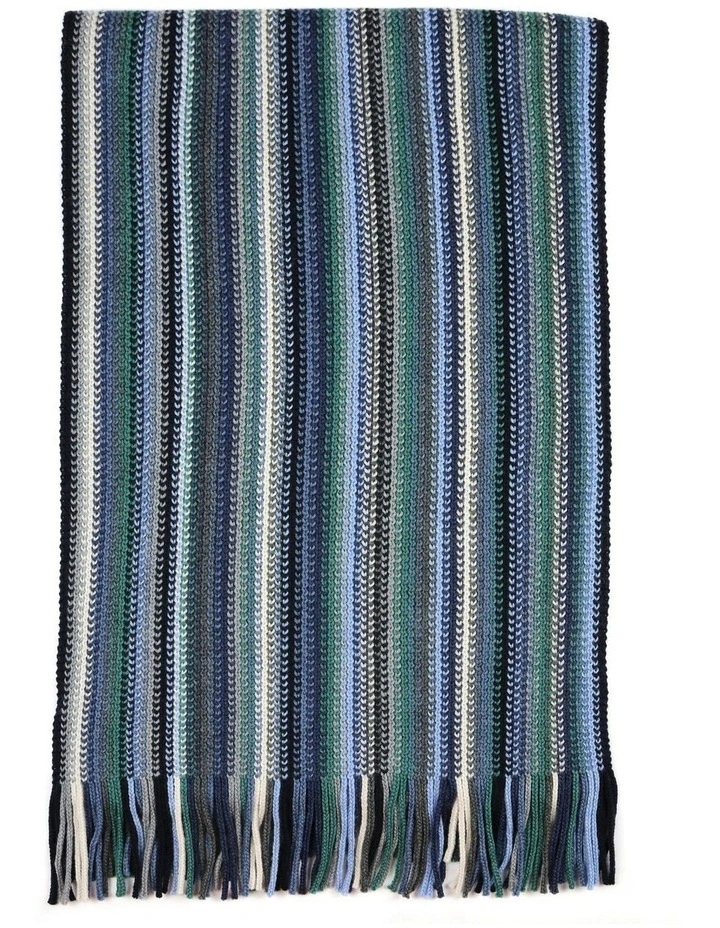 Myles Striped Weave Scarf in Ocean