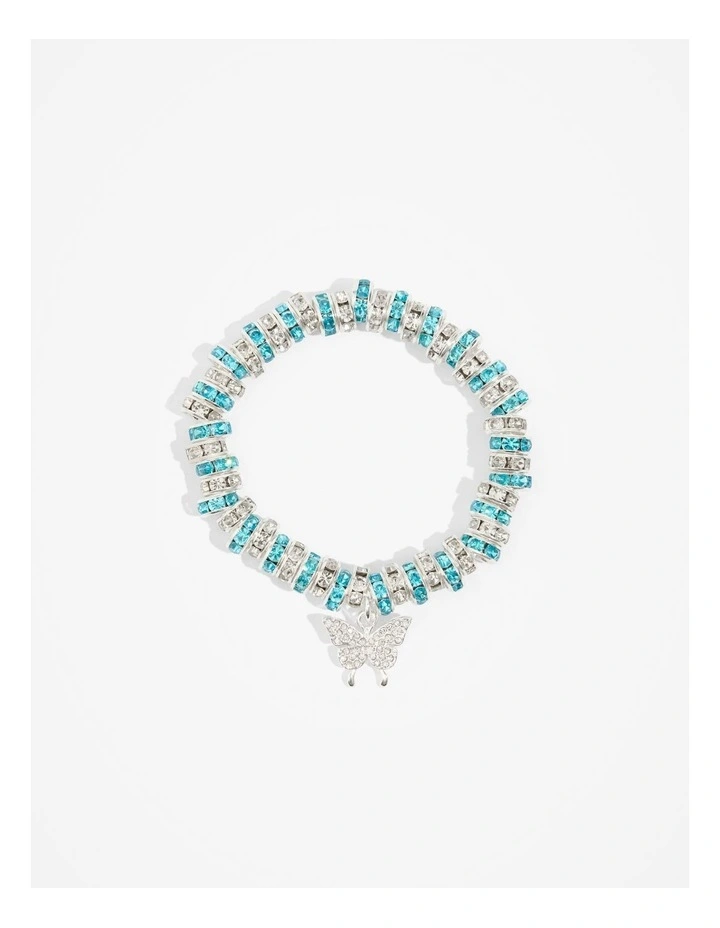 Crystal Charm Bracelet in Soft Blue