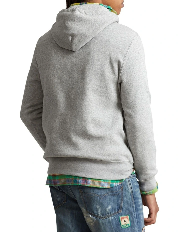 Polo Bear Fleece Hoodie in Grey