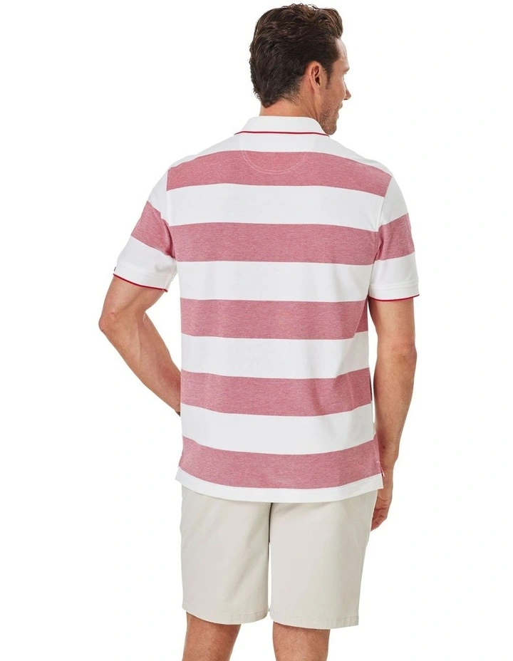Block Stripe Polo in Spice