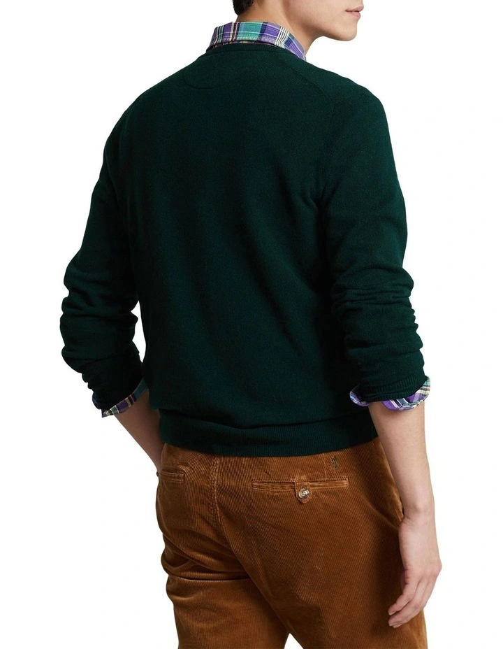 Wool Crewneck Sweater in Green