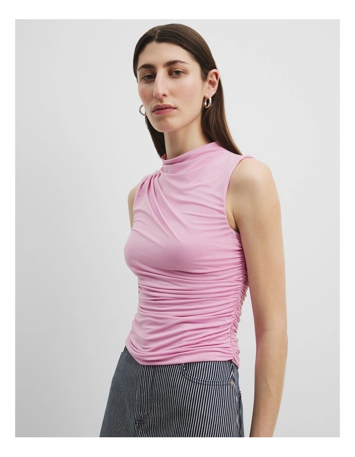 Cupro Jersey Tank in Pink Punch