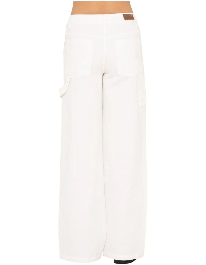 Billie Mid Rise Carpenter Pant in Cream