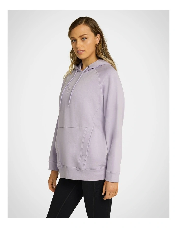 Wind Down Fleece Longline Hoodie in Luna