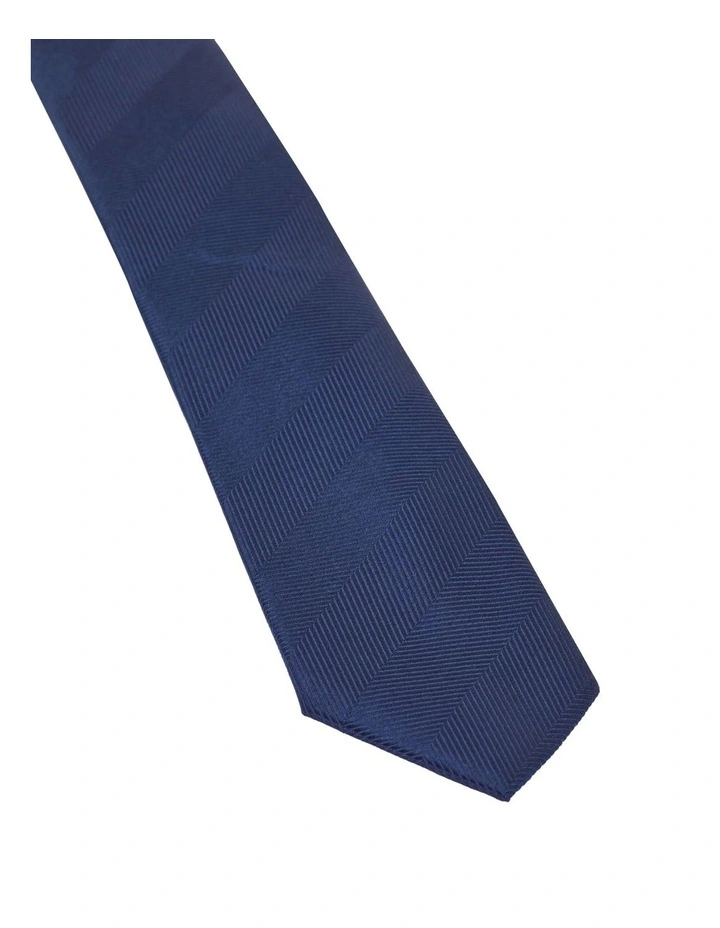 Chevron Pattern Tie in Dark Blue