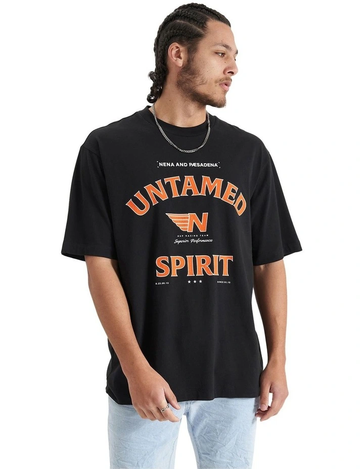 Untamed Heavy Oversized T-shirt in Jet Black