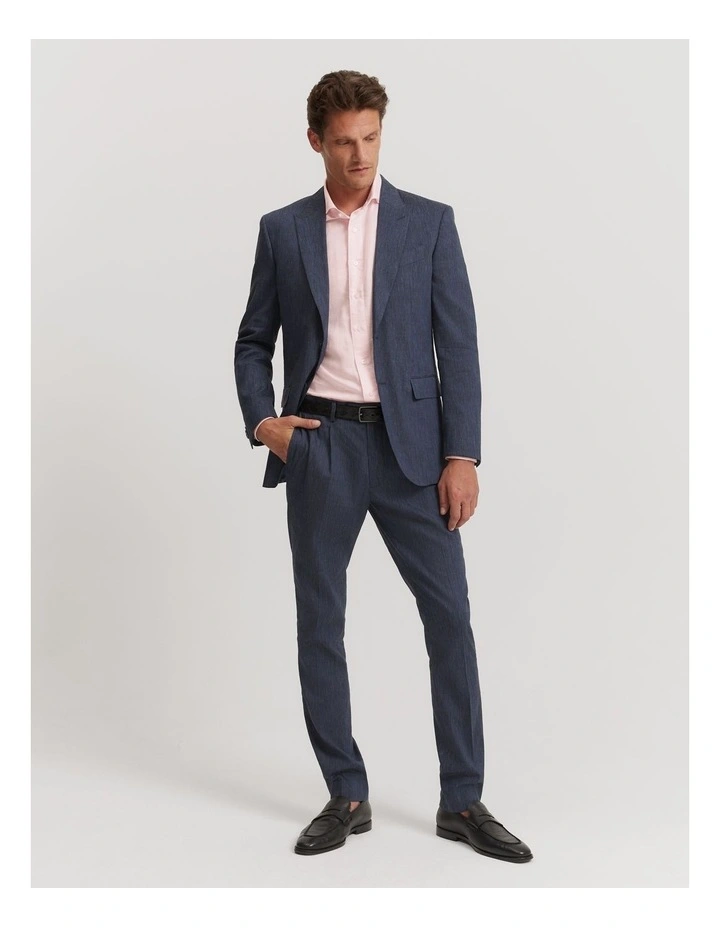 Slim Fit Stretch Mini Stripe Jacket in Blue
