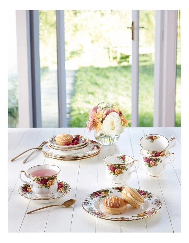 Old Country Roses 12pc Tea Set White