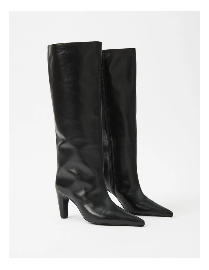 The Vivienne Leather Boot in Black
