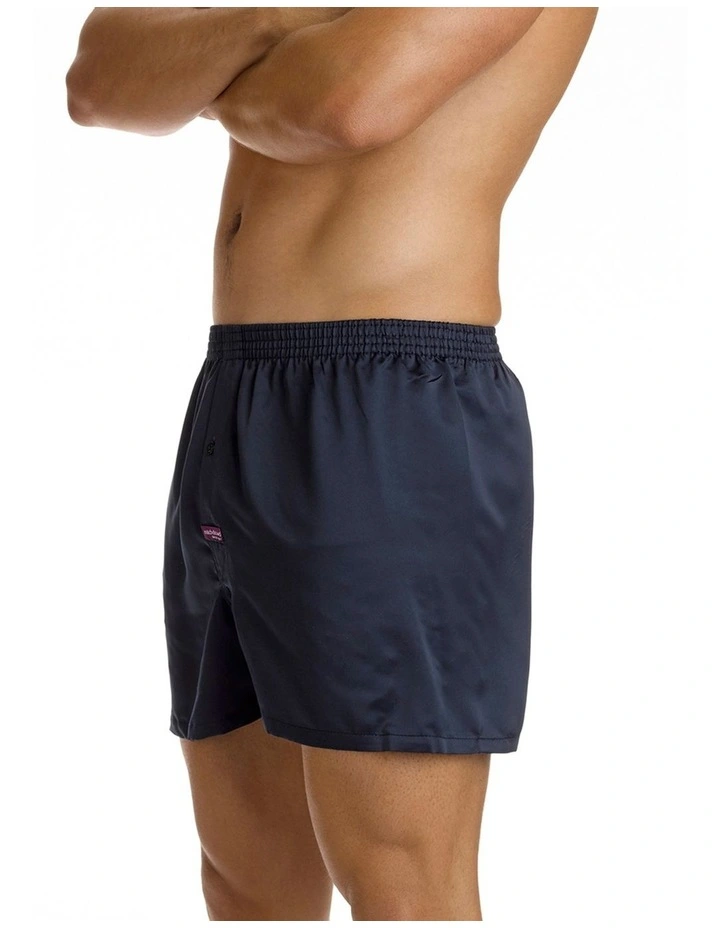 Satin Boxer Short in Navy