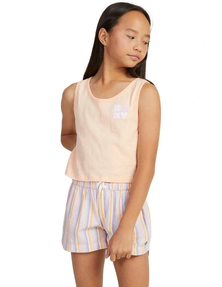 Happier Than Ever Sleeveless Muscle T-shirt in Peach Parfait