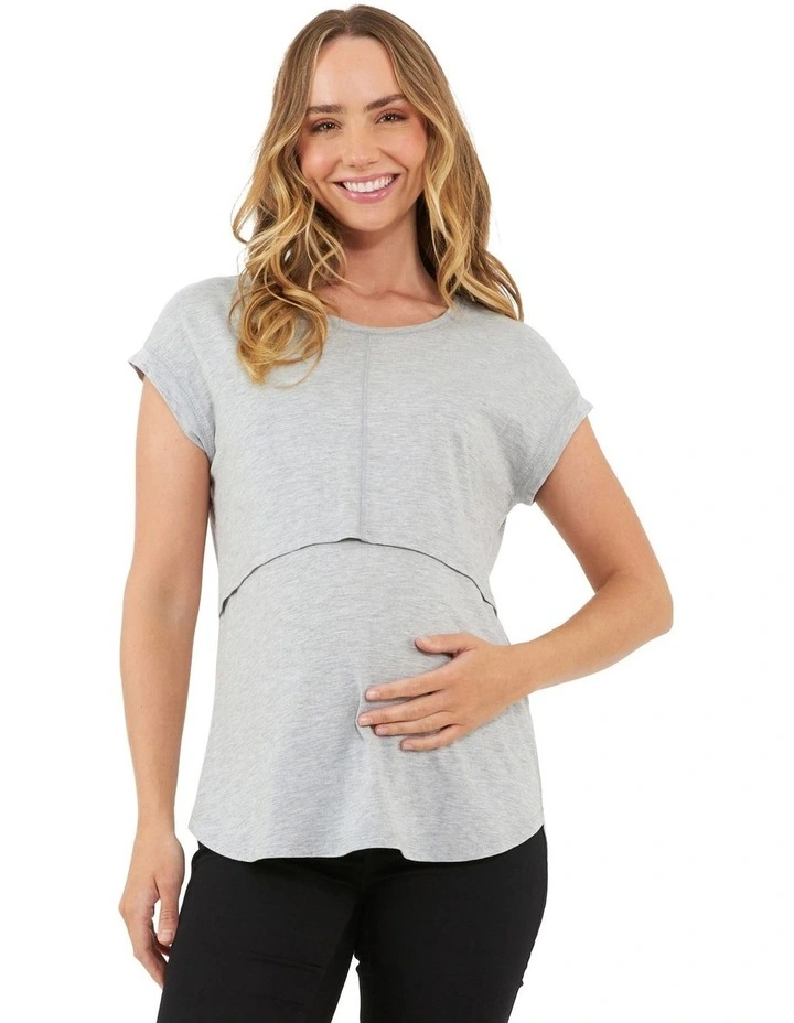 Richie Nursing Tee in Grey Marle