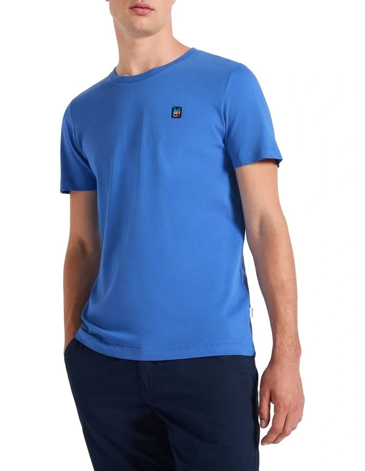 Badge Tee in Azure