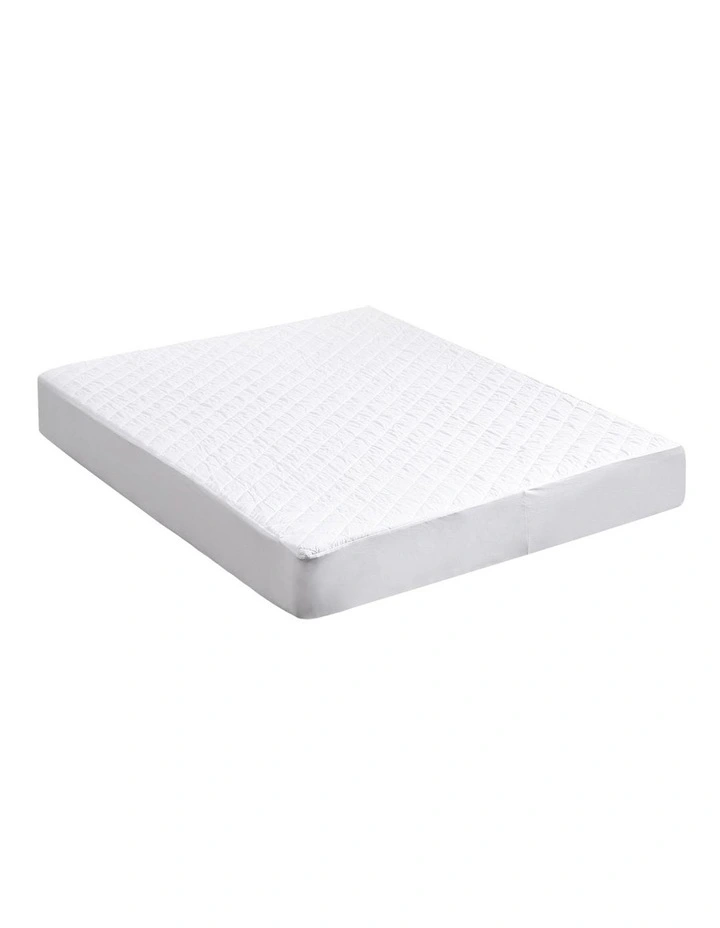King Size Fully Fitted Waterproof Microfiber Mattress Protector in White