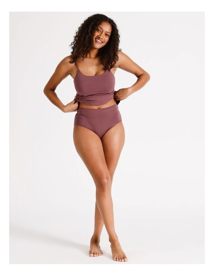 Organic Cotton Full Brief in Rose Brown