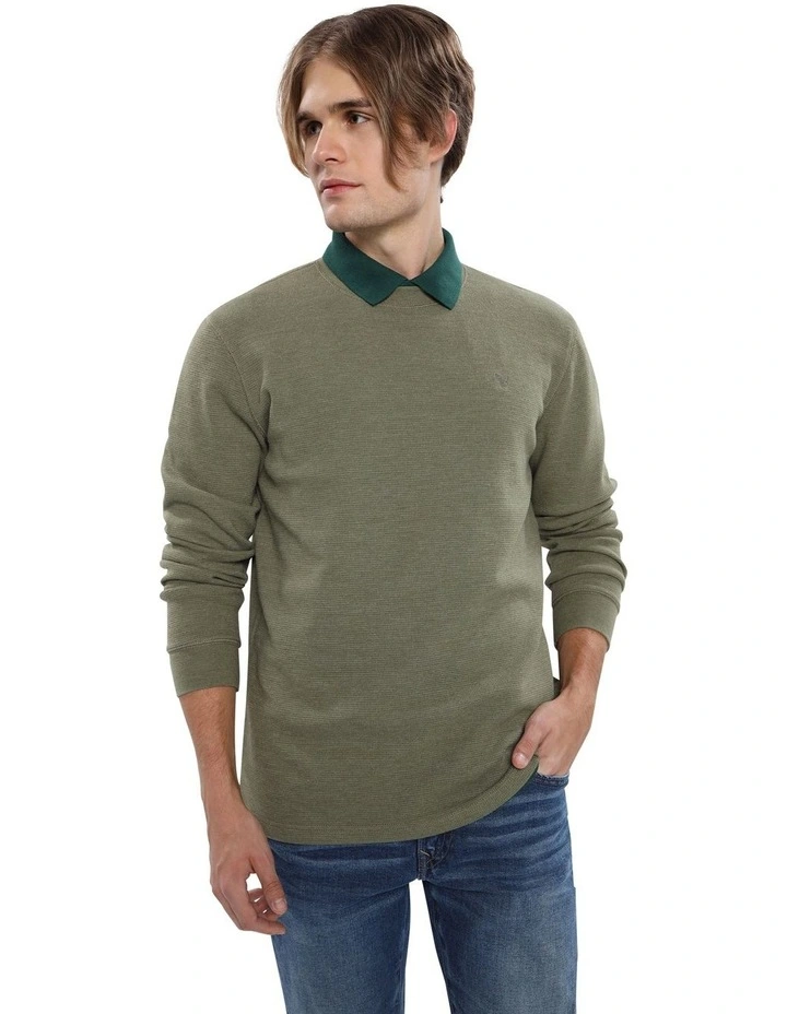 Long-Sleeve Thermal T-shirt in Olive