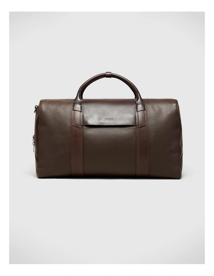 Leather Weekender Bag in Brown