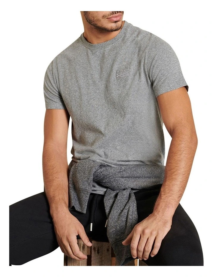 Vintage Logo Embroidery T-shirt in Grey