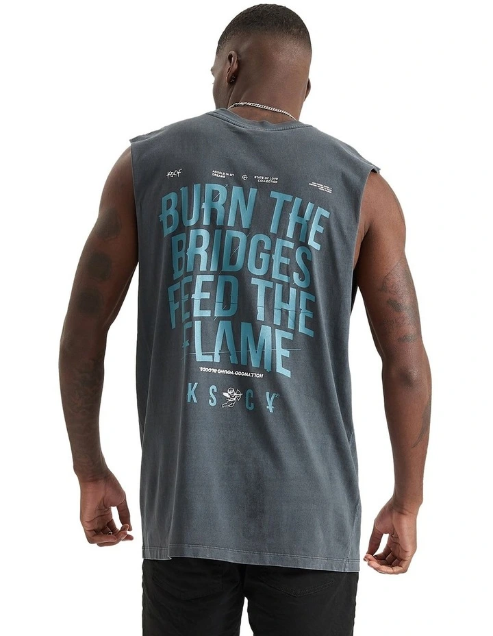 Asgard Relaxed Fit Muscle Tee in Pigment Asphalt
