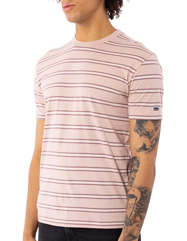 Santa Monica Stripe Tee in Powder Blush