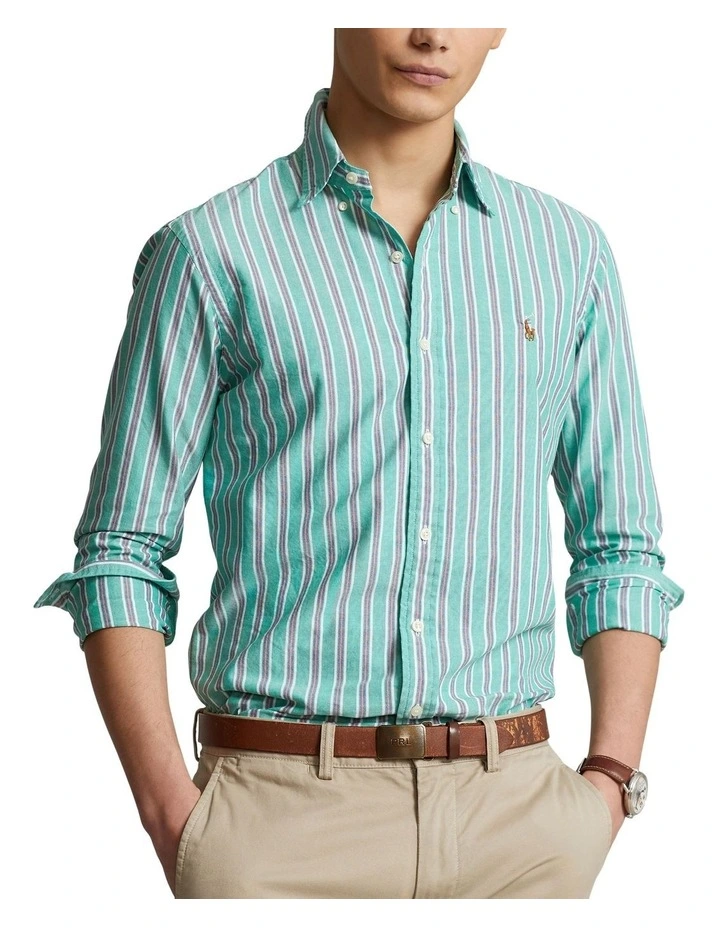 Classic Fit Striped Oxford Shirt in Multi