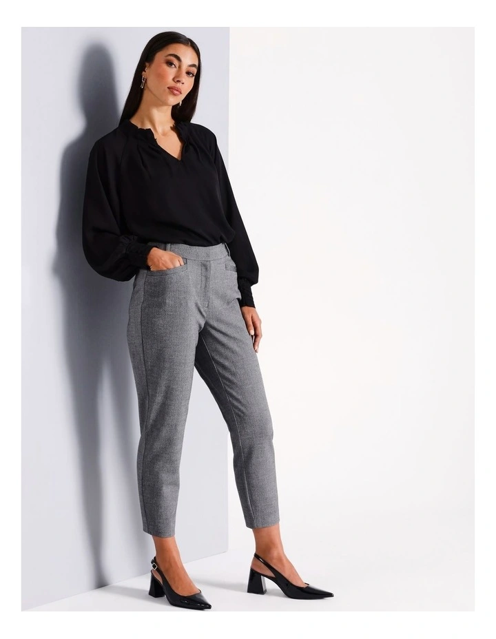 Recycled Poly Blend Slim Leg Pant in Charcoal