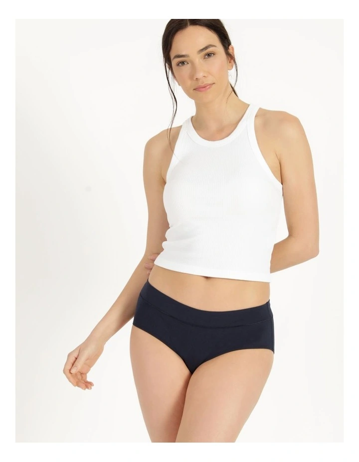 Organic Cotton Boyleg Brief in Navy