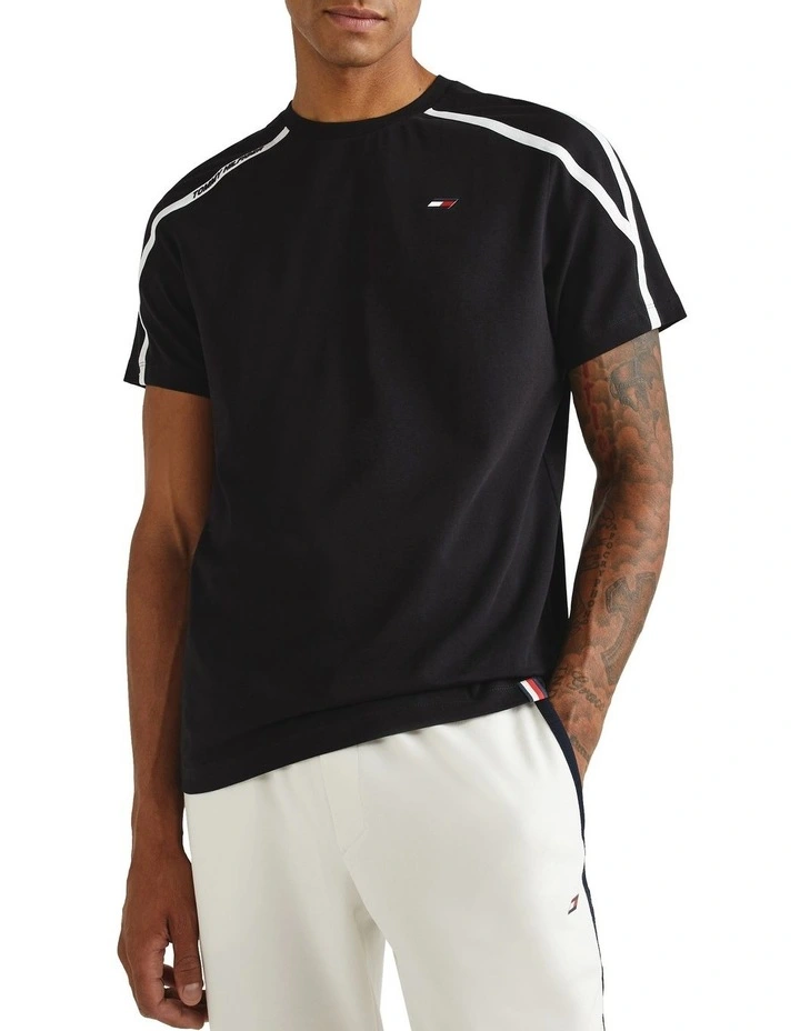 Sport TH Cool Logo Tape T-Shirt in Black