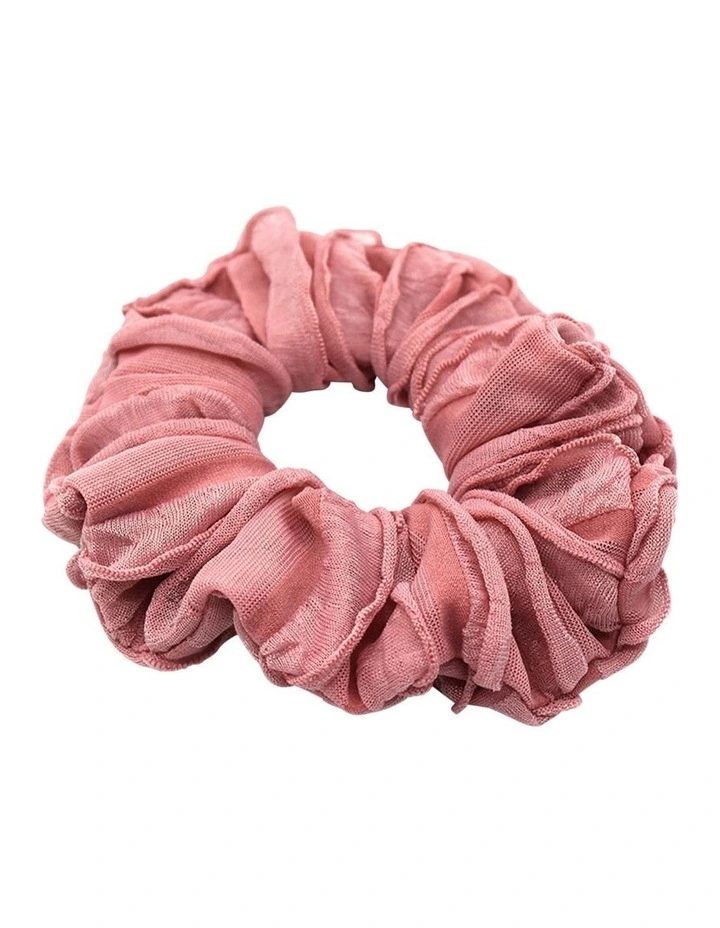 Wishes Textured Scrunchie in Pink