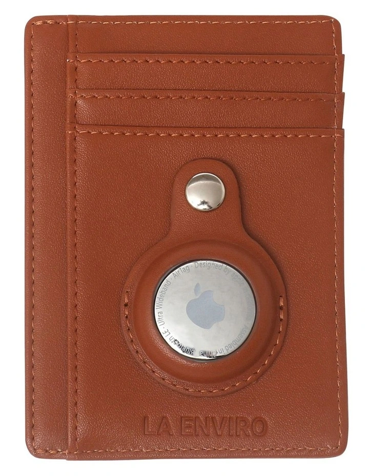 Braddon Airtag Card Holder in Brown