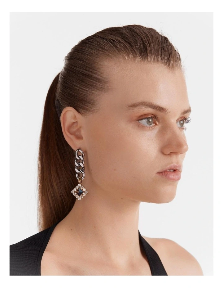 Space Dust Drop Earrings in Silver