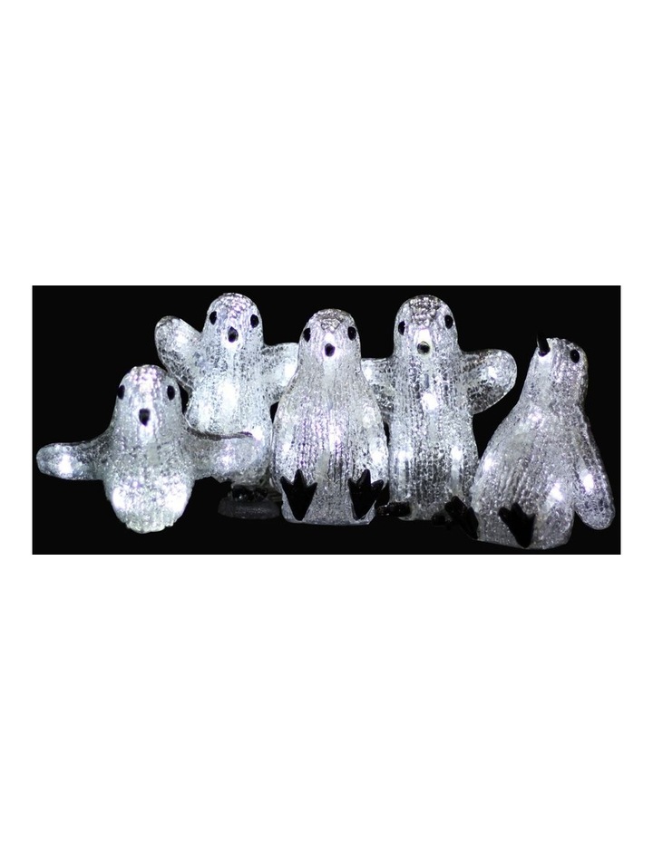 Acrylic Baby Penguin Christmas Lights 5 Pieces Set