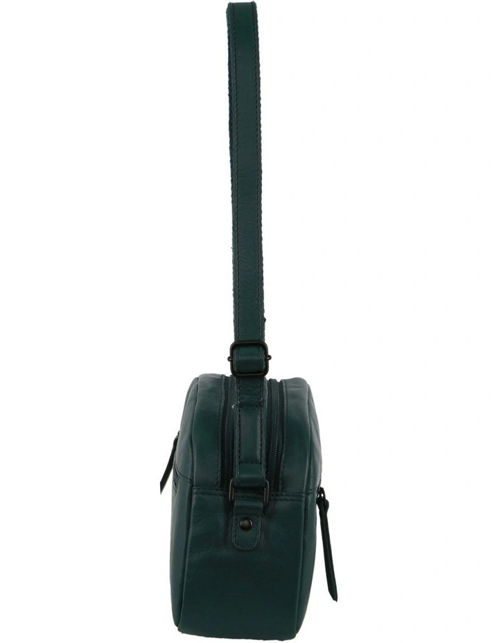 Leather Multi-Zip Cross-Body Bag in Zirkon