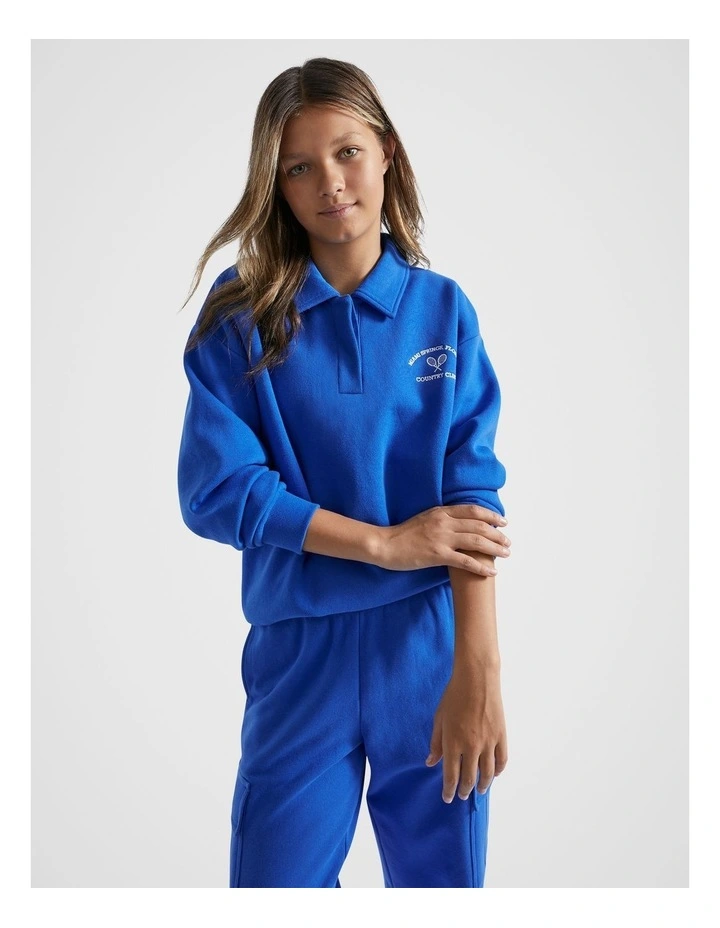 Embroidered Sweat in Royal Blue