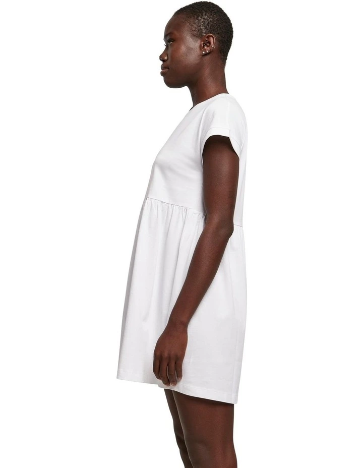 Organic Empire Valance Tee Dress in White