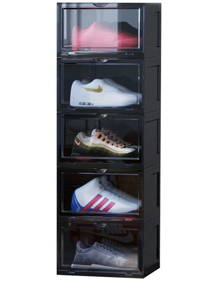 5 Tier Portable Shoe Organiser in Black