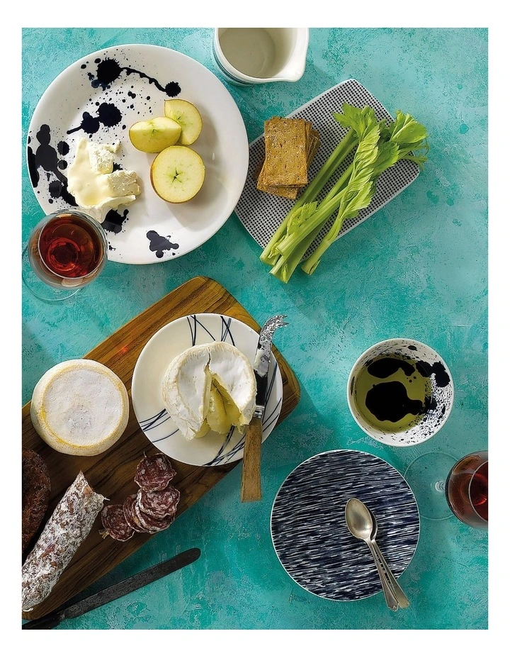 Pacific 16cm Set of 6 Mixed Plates White/Blue