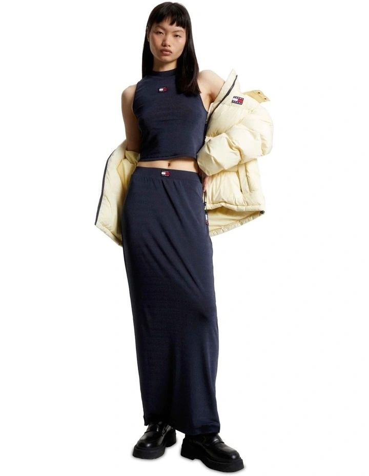 Badge High Neck Tank in Desert Sky