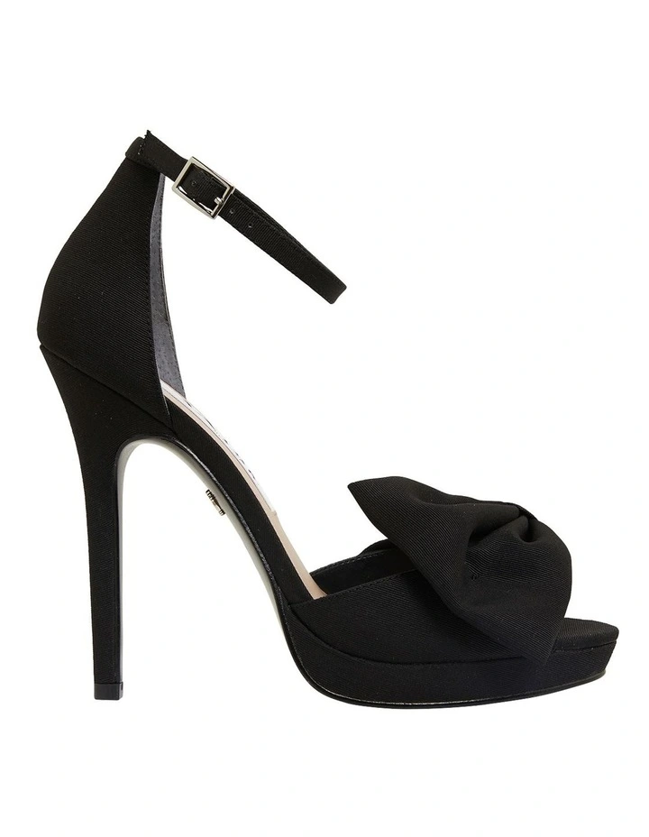Flosie Black Faille Sandals