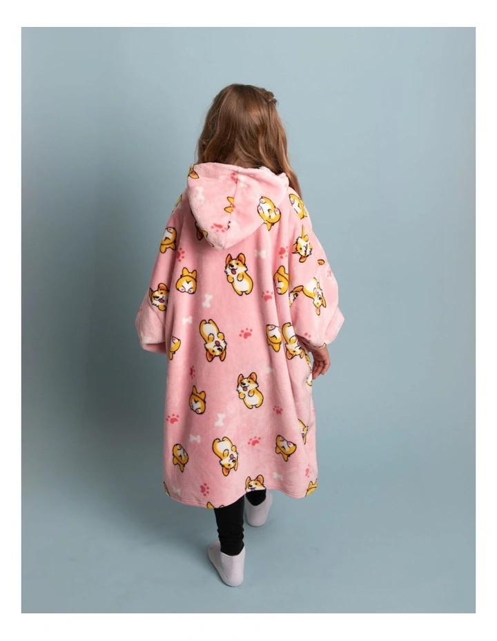 UGGO WEAR Giant Hoodie Corgilicious Kids Pink Sizes 12-14, 33x38x2cm