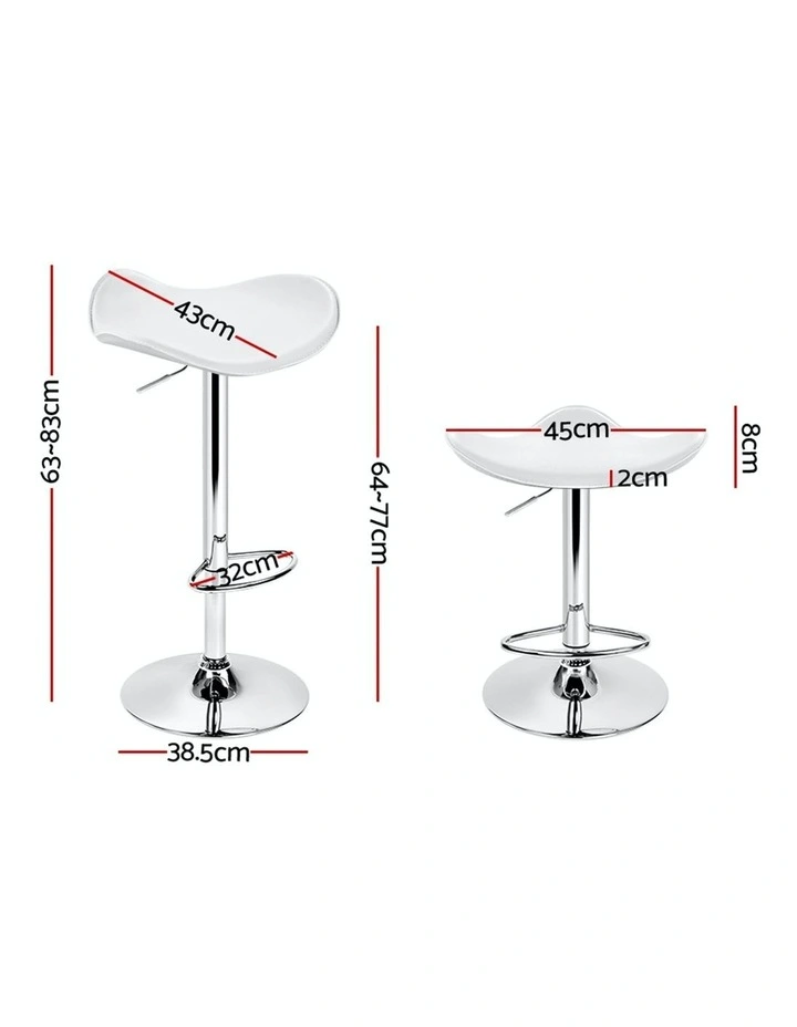 Leather 4x Bar Stools Swivel Kitchen Chair in White