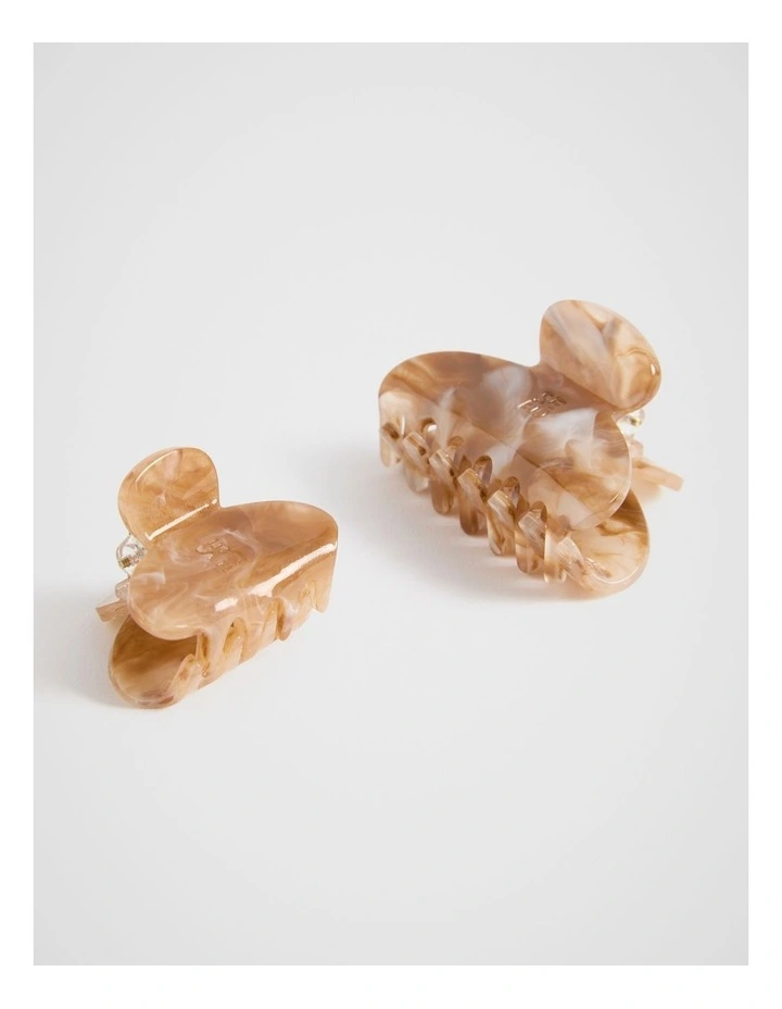 Mini Hair Claw Pack in Fudge Tort